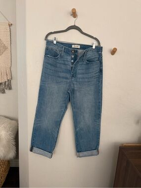 Madewell Light Blue the Dad Jeans with Button Fly